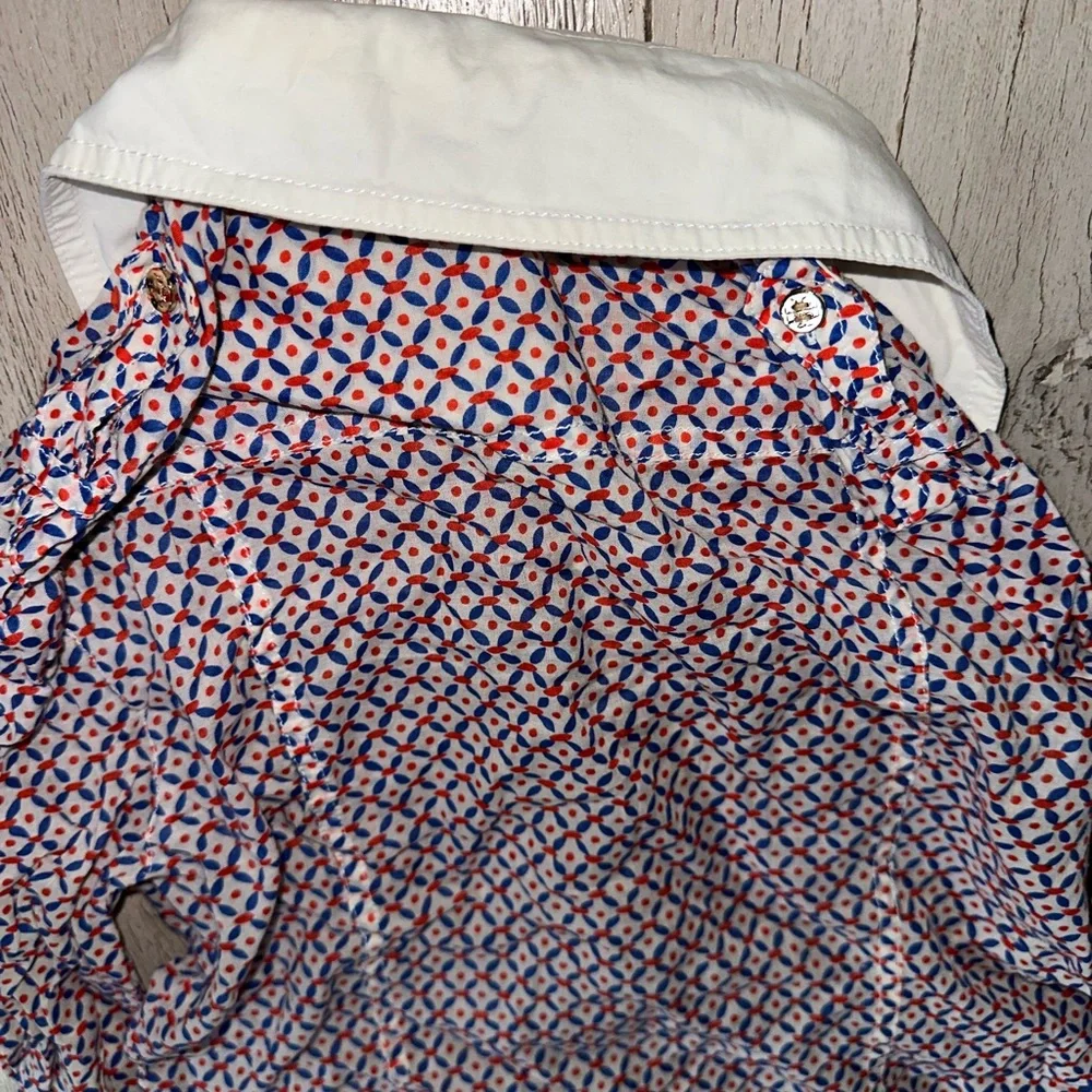 Tory Burch Red and Blue Patterned Shirt